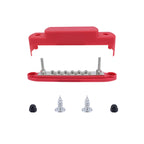 M6 2-post 12-way RV Yacht Terminal Nylon Flame Retardant Busbar, Red, Black, Red+Black 1pair
