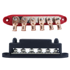 M8 Nylon Base RV Yacht Waterproof Dustproof Cover 6-post Bus Bar, Red, Black, Red+Black 1pair, Red With Terminal Heat Shrink Tube, Black With Terminal Heat Shrink Tube, Red+Black 1pair With Terminal Heat Shrink Tube