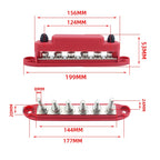 M8 Nylon Base RV Yacht Waterproof Dustproof Cover 6-post Bus Bar, Red, Black, Red+Black 1pair, Red With Terminal Heat Shrink Tube, Black With Terminal Heat Shrink Tube, Red+Black 1pair With Terminal Heat Shrink Tube