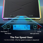 ICE COOREL K15C Smart Adjustable Laptop Radiator Base With RGB Lighting Effect, 13 Fans, 14 Fans, 15 Fans