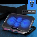 ICE COOREL K22 4-fans Adjustable Laptop Radiator Base with Atmosphere Light, without Speed Regulation, with Speed Regulation, with LCD Display