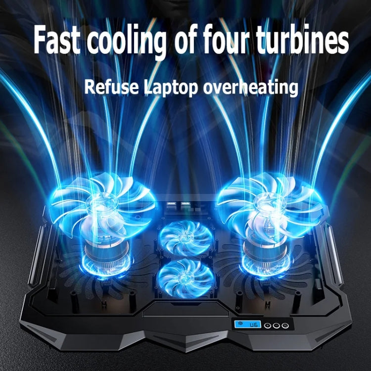 ICE COOREL K22 4-fans Adjustable Laptop Radiator Base with Atmosphere Light, without Speed Regulation, with Speed Regulation, with LCD Display