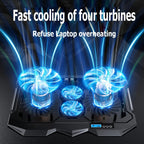 ICE COOREL K22 4-fans Adjustable Laptop Radiator Base with Atmosphere Light, without Speed Regulation, with Speed Regulation, with LCD Display