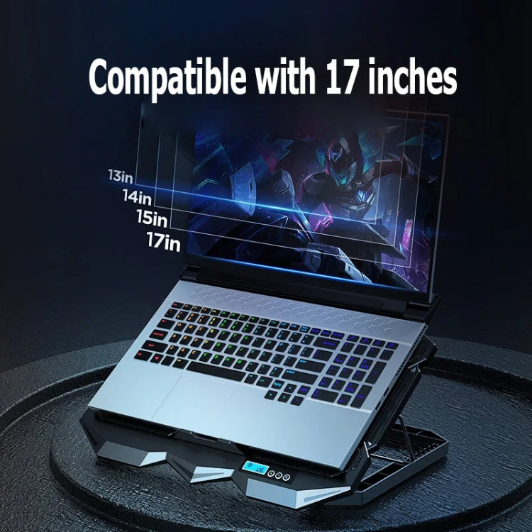 ICE COOREL K22 4-fans Adjustable Laptop Radiator Base with Atmosphere Light, without Speed Regulation, with Speed Regulation, with LCD Display