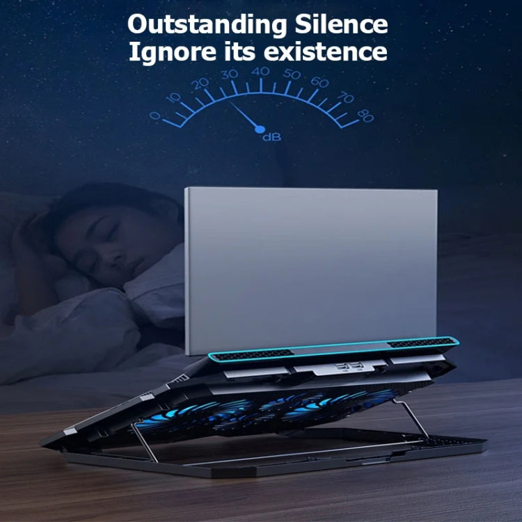 ICE COOREL K22 4-fans Adjustable Laptop Radiator Base with Atmosphere Light, without Speed Regulation, with Speed Regulation, with LCD Display