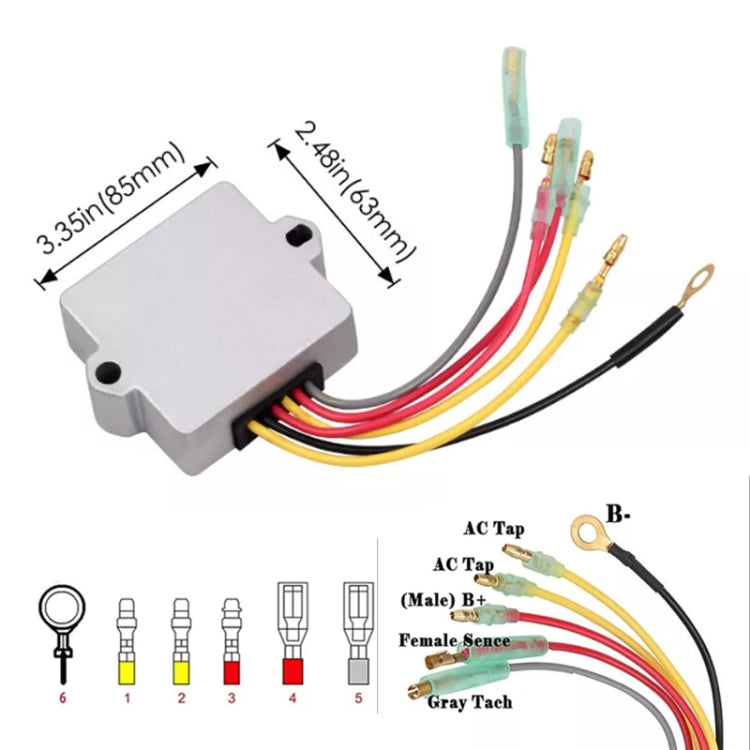 Voltage Regulator Rectifier For Mercury Mariner Outboard 6 Wire 815279 830179-2 815279-3 883072T 8M0084173, T109