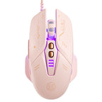 Inphic W8 Upgraded Wired Gaming Mice Macro Definition Light Emitting Mute Computer Mouse, W8