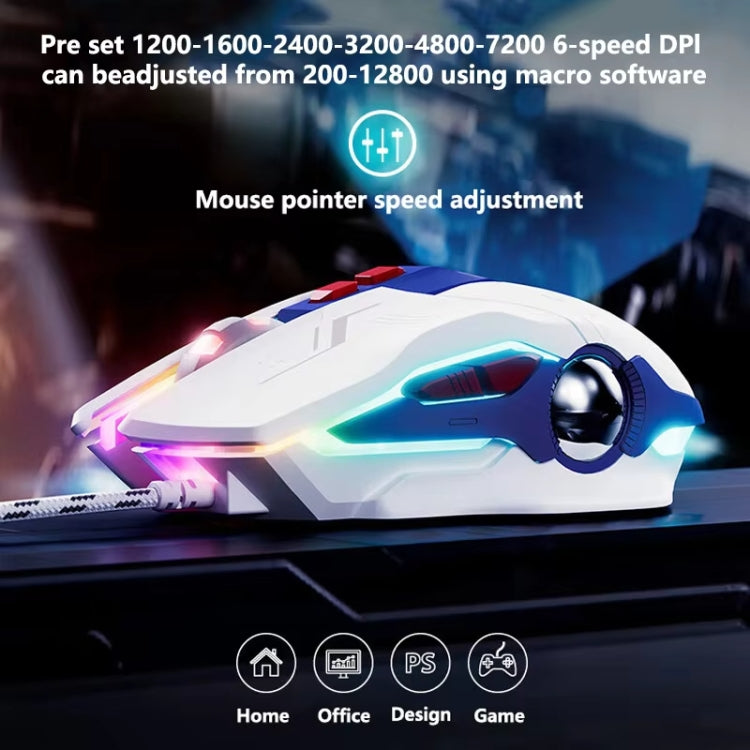 Inphic W9P Glowing Computer Gaming Wired Mouse