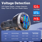 5 in 1 3-line Multi-port Car Charger With Digital Voltage Display