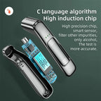 High-Precision Portable Alcohol Tester Rechargeable Breathalyzer With LCD Display, C07
