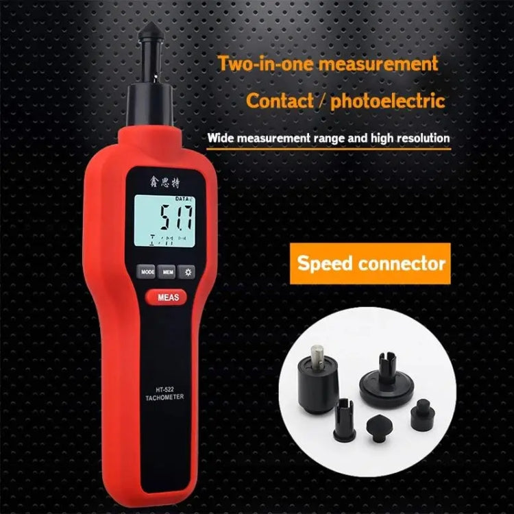 Xinsite HT-522 LCD Digital Tachometer 100,000 PPM Non-Contact Speed Meter, HT-522
