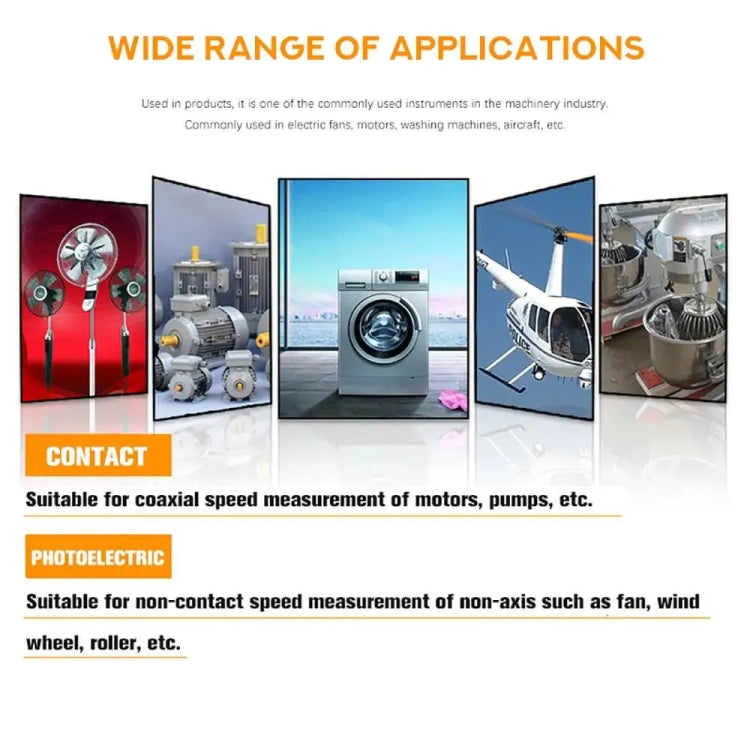 Xinsite HT-522 LCD Digital Tachometer 100,000 PPM Non-Contact Speed Meter, HT-522