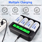 Eight-Slot LCD Multifunctional Battery Charger AA / AAA / C / D Charger, 8 Slots USB