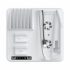 For PS5 Slim iplay Multifunctional Cooling Stand with Dual Controller Charging Station Headset Holder and 6 Game Card Storage, HBP-537