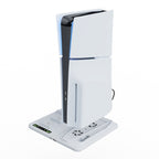For PS5 Slim iplay Multifunctional Cooling Stand with Dual Controller Charging Station Headset Holder and 6 Game Card Storage, HBP-537