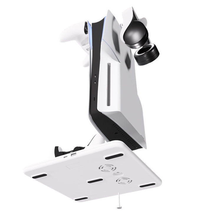 For PS5 Slim iplay Multifunctional Cooling Stand with Dual Controller Charging Station Headset Holder and 6 Game Card Storage, HBP-537