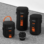 Cwatcun D157 DSLR Camera Lens Barrel Shockproof Thickened Digital Lens Bag Flip Lens Pouch, Medium Black, Large Black, Extra Large Black