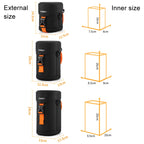 Cwatcun D157 DSLR Camera Lens Barrel Shockproof Thickened Digital Lens Bag Flip Lens Pouch, Medium Black, Large Black, Extra Large Black