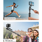 2m Metal Tripod Selfie Stick With 4 Expansion Interfaces & D07 Fill Light for Phone Camera, With D07 Fill Light