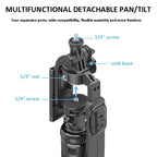 2m Metal Tripod Selfie Stick With 4 Expansion Interfaces & D07 Fill Light for Phone Camera, With D07 Fill Light