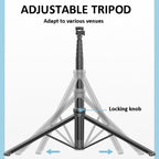 2m Metal Tripod Selfie Stick With 4 Expansion Interfaces & D07 Fill Light for Phone Camera, With D07 Fill Light