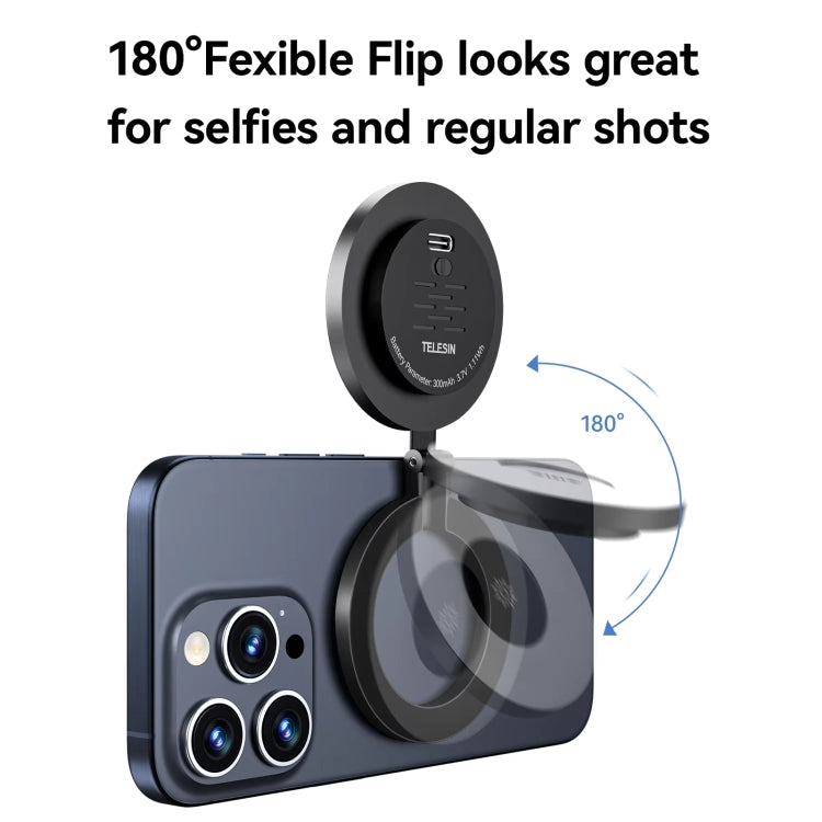 TELESIN Magnetic Selfie Light Rechargeable Foldable Fill Light For Mobile Phone, P5-BGD-01