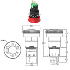 16mm Mounting Hole Emergency Stop Switch Mushroom Type Self-Locking Pushbutton Switches, LA16