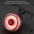 Round Bicycle Intelligent Induction Brake Taillight Night Riding Warning Light, Cushion Model, Seat Post Model, Dual Bracket Model
