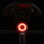 Round Bicycle Intelligent Induction Brake Taillight Night Riding Warning Light, Cushion Model, Seat Post Model, Dual Bracket Model