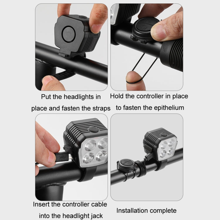 Bicycle Night Riding High Brightness Headlight Flashlight, Headlight, Horn Light