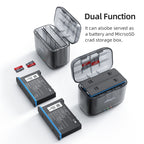For Insta360 X4 AMagisn Dual Battery Charging Box Transparent Battery Storage Compartment, For Insta360 X4  Transparent