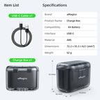 For Insta360 X4 AMagisn Dual Battery Charging Box Transparent Battery Storage Compartment, For Insta360 X4  Transparent