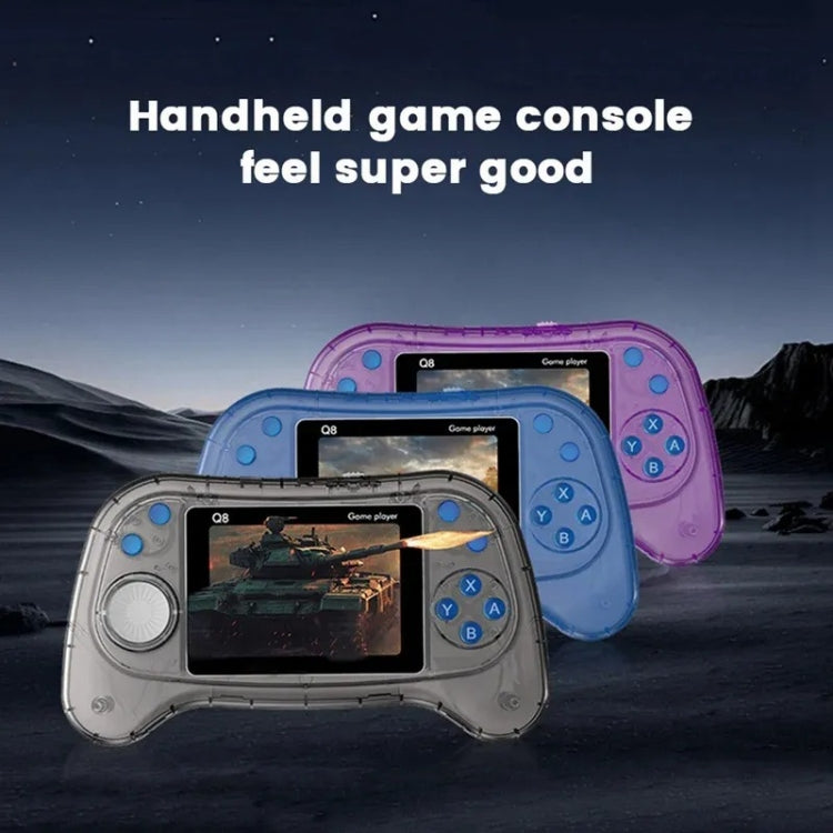 Q8 Handheld Game Console 3.0 Inch Screen Support TV Connection Built In 800 Games, Singles Transparent Gray, Singles Transparent Blue, Singles Transparent Purple, Doubles Transparent Gray, Doubles Transparent Blue, Doubles Transparent Purple