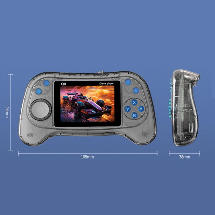 Q8 Handheld Game Console 3.0 Inch Screen Support TV Connection Built In 800 Games, Singles Transparent Gray, Singles Transparent Blue, Singles Transparent Purple, Doubles Transparent Gray, Doubles Transparent Blue, Doubles Transparent Purple