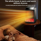 E03 Desktop PTC Heater Dynamic Flame Light Warmer, US Plug, EU Plug, UK Plug