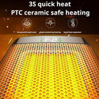E03 Desktop PTC Heater Dynamic Flame Light Warmer, US Plug, EU Plug, UK Plug