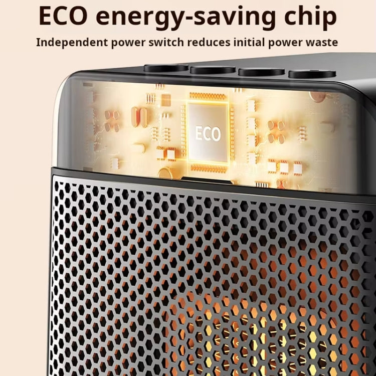 E03 Desktop PTC Heater Dynamic Flame Light Warmer, US Plug, EU Plug, UK Plug