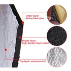Car Thick Aluminum Foil Hood Heat And Sound Insulation Pad, 250x180x5mm, 250x180x10mm, 400x250x5mm, 400x250x10mm