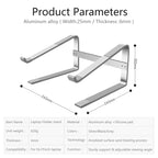 Desktop Aluminum Alloy Heightened Heat Dissipation Laptops Stand, for 13-17 inch