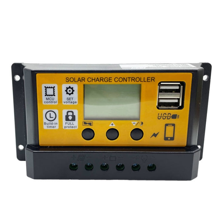 12V/24V Simple Solar Controller Light Time Control Solar Panel Regulator Controller With USB, 10A, 20A, 30A