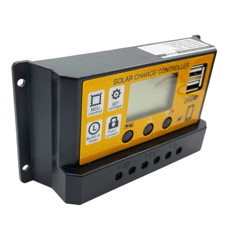 12V/24V Simple Solar Controller Light Time Control Solar Panel Regulator Controller With USB, 10A, 20A, 30A