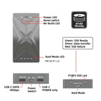 Dual M.2 NVME SSD RAID Array Mobile Hard Drive Enclosure Type-C USB3.2 GEN2x2 20G 586R, PH8586R