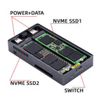 Dual M.2 NVME SSD RAID Array Mobile Hard Drive Enclosure Type-C USB3.2 GEN2x2 20G 586R, PH8586R