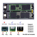 Dual M.2 NVME SSD RAID Array Mobile Hard Drive Enclosure Type-C USB3.2 GEN2x2 20G 586R, PH8586R