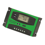 12V/24V Solar Charge And Discharge Controller Dual USB Port LCD Solar Cells Panel Charge Regulator, 10A, 20A, 30A