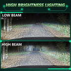 Pair 150W Four Copper Tube 24 LED Spotlight Car Headlight, 9005, 9006, 9012, H1, H4, H7, H11