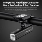 WEST BIKING Bicycle High Lumen Type-C Aluminum Alloy Headlight, Light Without Holder, Light + Aluminum Alloy Computer Holder, Light + Carbon Fiber Integrated Handlebar Computer Holder, Light + Aluminum Alloy Integrated Handlebar Computer Holder