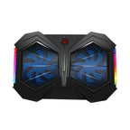 YL-017 2-Fans RGB Lighting Effect Silent Adjustable Speed Laptop Cooling Stand, YL-017 2-Fans