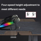 YL-017 2-Fans RGB Lighting Effect Silent Adjustable Speed Laptop Cooling Stand, YL-017 2-Fans
