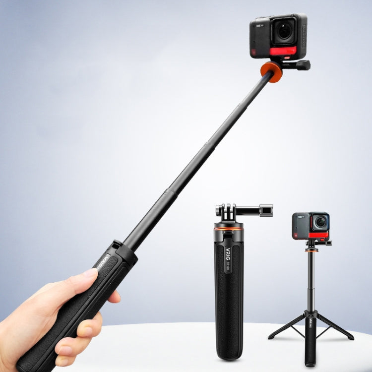 VRIG Tripod Selfie Stick 17-51cm Adjustable Extension Pole for DJI, Insta360, GoPro and Other Action Cameras